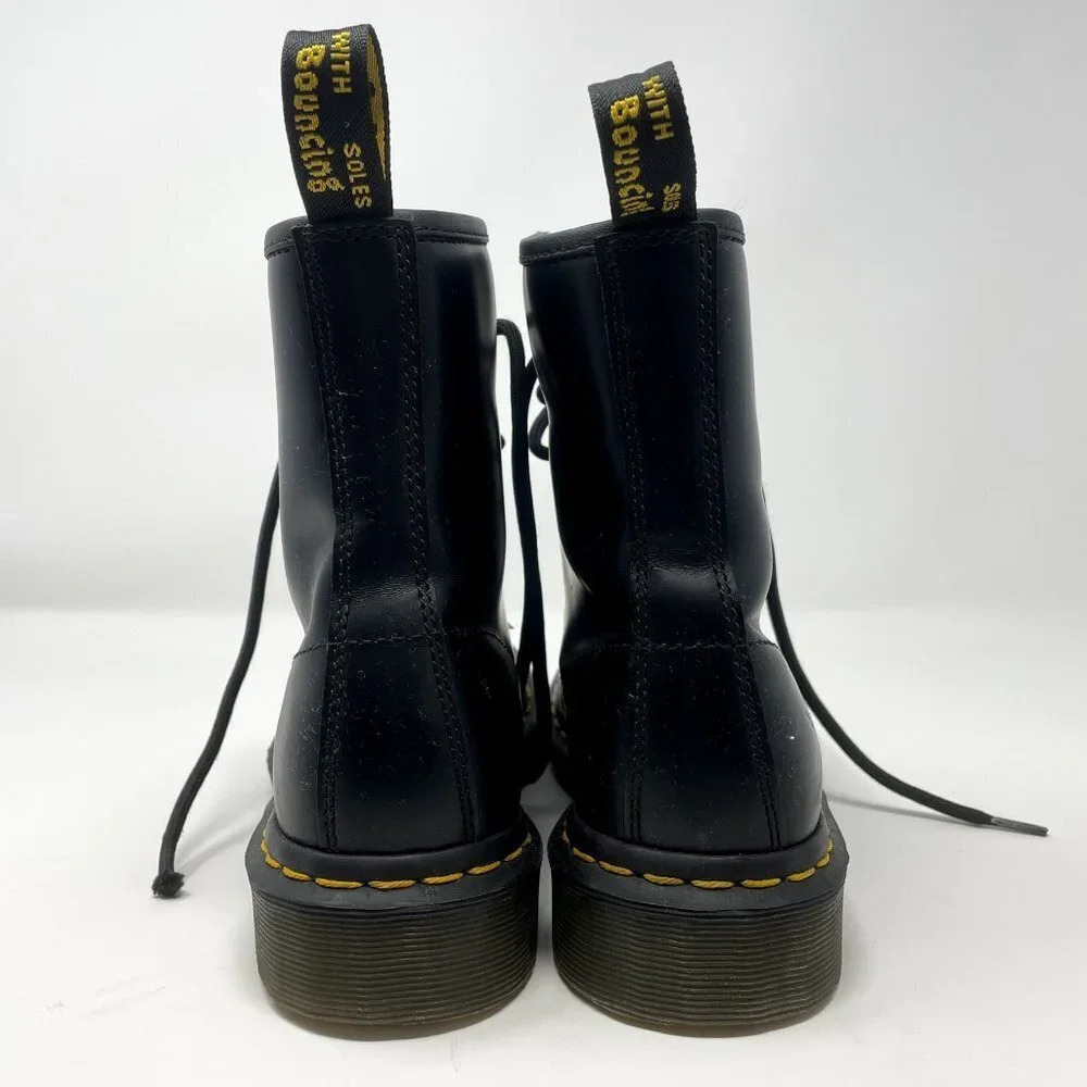 Dr. Martens 1460 Smooth Leather Lace Up Boots Black Size 7 - Picture 9 of 11